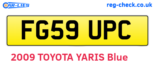 FG59UPC are the vehicle registration plates.
