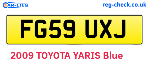 FG59UXJ are the vehicle registration plates.