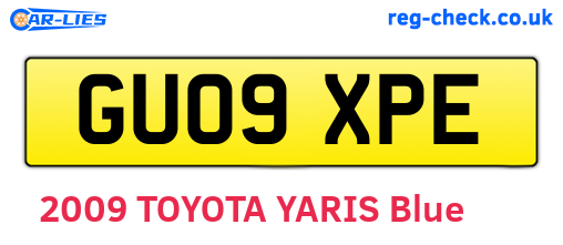 GU09XPE are the vehicle registration plates.