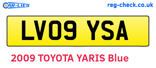 LV09YSA are the vehicle registration plates.