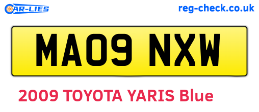 MA09NXW are the vehicle registration plates.