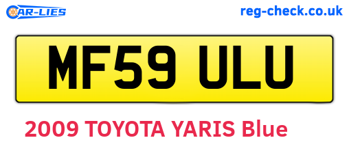 MF59ULU are the vehicle registration plates.