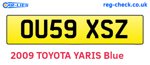 OU59XSZ are the vehicle registration plates.