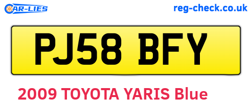 PJ58BFY are the vehicle registration plates.