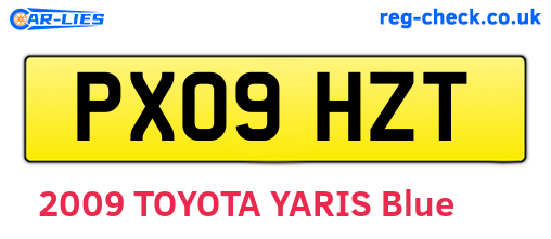 PX09HZT are the vehicle registration plates.