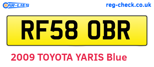 RF58OBR are the vehicle registration plates.