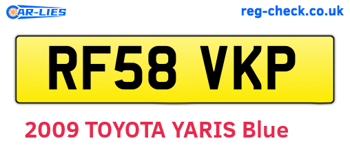 RF58VKP are the vehicle registration plates.