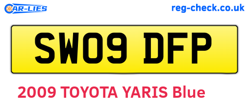 SW09DFP are the vehicle registration plates.