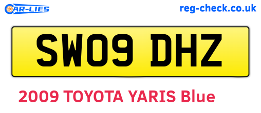 SW09DHZ are the vehicle registration plates.