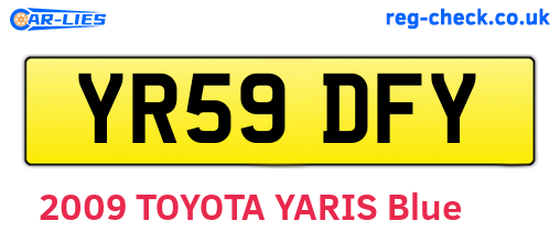 YR59DFY are the vehicle registration plates.