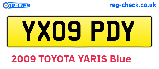 YX09PDY are the vehicle registration plates.