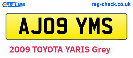 AJ09YMS are the vehicle registration plates.