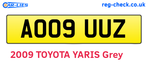 AO09UUZ are the vehicle registration plates.