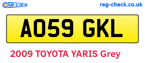 AO59GKL are the vehicle registration plates.