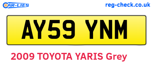 AY59YNM are the vehicle registration plates.