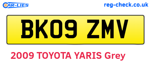 BK09ZMV are the vehicle registration plates.