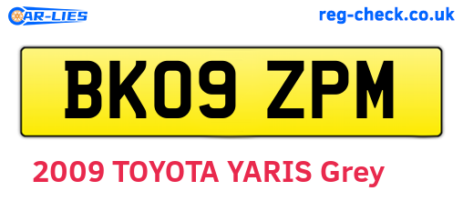 BK09ZPM are the vehicle registration plates.