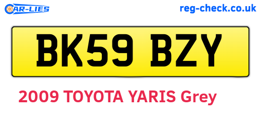 BK59BZY are the vehicle registration plates.