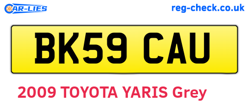 BK59CAU are the vehicle registration plates.