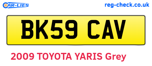BK59CAV are the vehicle registration plates.