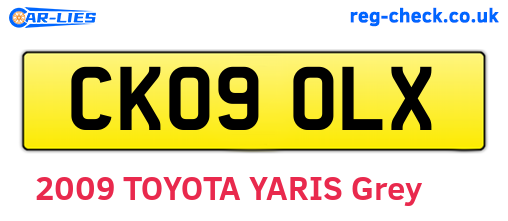 CK09OLX are the vehicle registration plates.