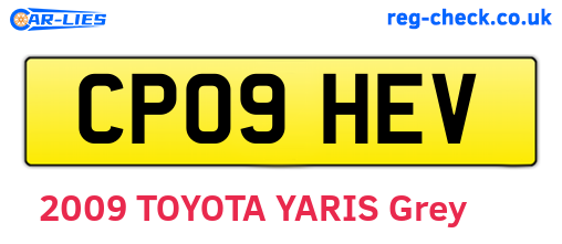 CP09HEV are the vehicle registration plates.