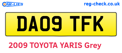 DA09TFK are the vehicle registration plates.
