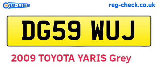 DG59WUJ are the vehicle registration plates.