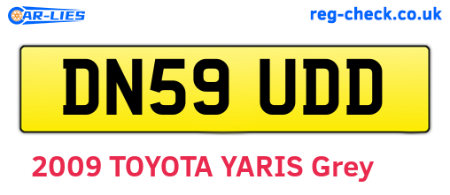 DN59UDD are the vehicle registration plates.