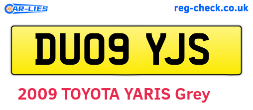 DU09YJS are the vehicle registration plates.