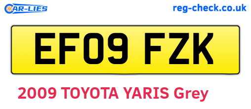 EF09FZK are the vehicle registration plates.