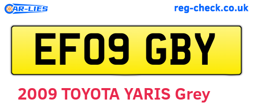 EF09GBY are the vehicle registration plates.