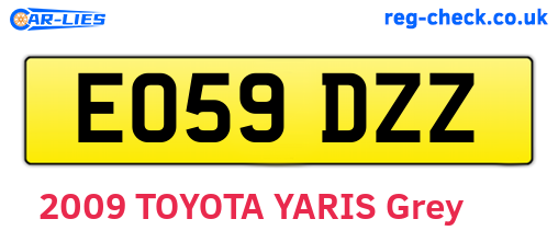 EO59DZZ are the vehicle registration plates.