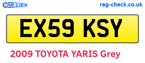 EX59KSY are the vehicle registration plates.