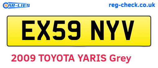 EX59NYV are the vehicle registration plates.