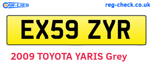 EX59ZYR are the vehicle registration plates.