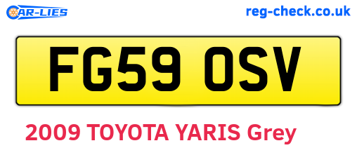 FG59OSV are the vehicle registration plates.