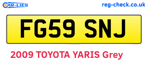 FG59SNJ are the vehicle registration plates.