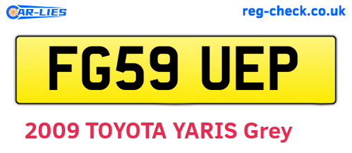 FG59UEP are the vehicle registration plates.