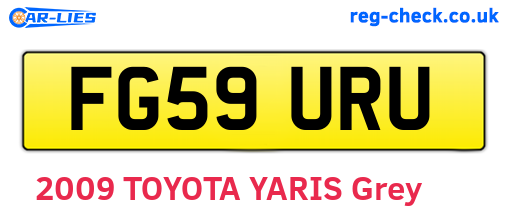 FG59URU are the vehicle registration plates.