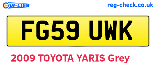 FG59UWK are the vehicle registration plates.