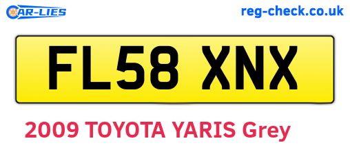 FL58XNX are the vehicle registration plates.