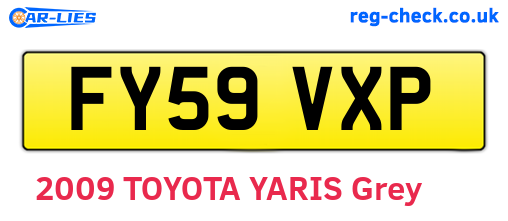 FY59VXP are the vehicle registration plates.