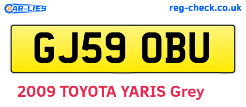 GJ59OBU are the vehicle registration plates.