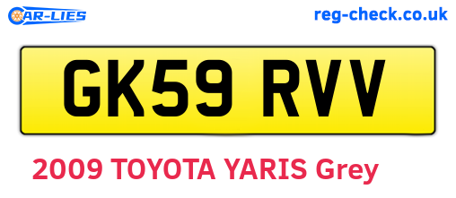 GK59RVV are the vehicle registration plates.