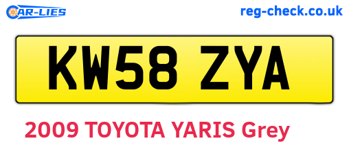 KW58ZYA are the vehicle registration plates.