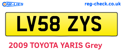 LV58ZYS are the vehicle registration plates.