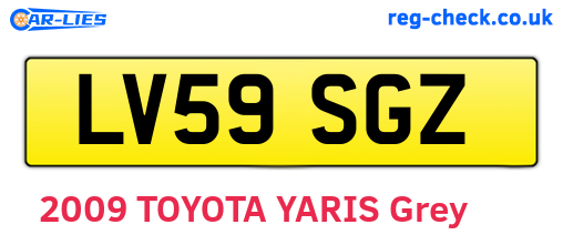 LV59SGZ are the vehicle registration plates.