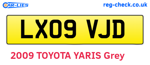 LX09VJD are the vehicle registration plates.