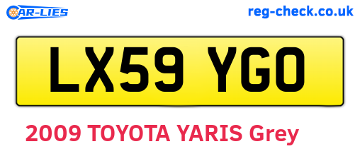 LX59YGO are the vehicle registration plates.